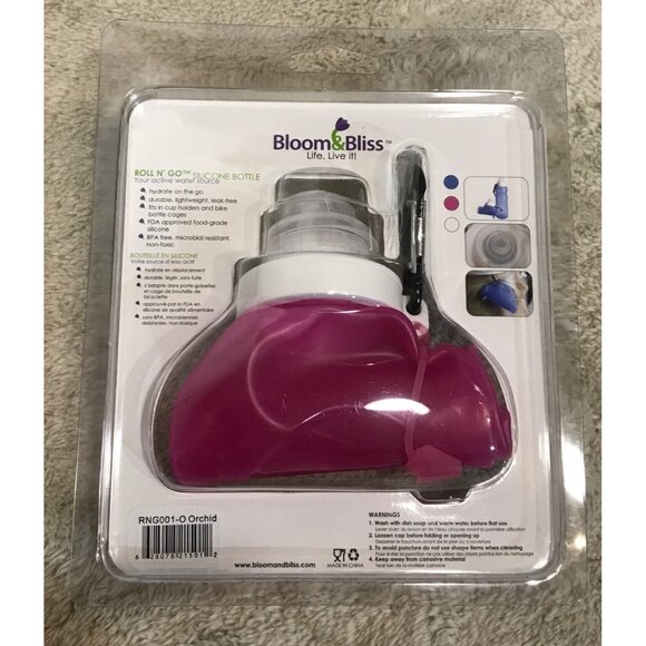 Bloom & Bliss Roll N Go Silicone Bottle 17 Fl Oz BPA-Free FDA Reusable Set of 2 - Picture 4 of 6